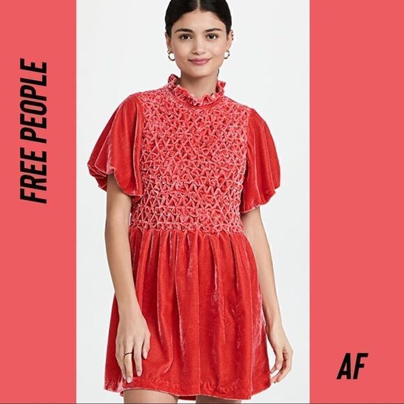 Free People Dresses & Skirts - FREE PEOPLE GUM DROP MINI TANGERINE SMALL NWT
